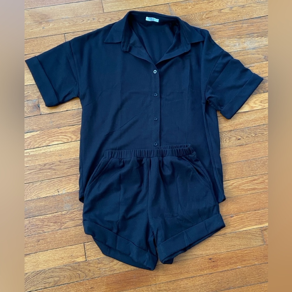 Ekouaer Waffle Knit Lounge Set size small